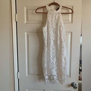 White lace mini dress